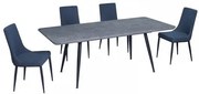 Epiplo World  Τραπεζι με καρεκλες - Σετ τραπέζι Rosa Cement 160(200)x90εκ. με 4 καρέκλες Nelly Γκρι BEST-1532478