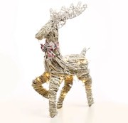 "NATURAL RATTAN &amp; GRASS DEER" 40 WW ΜΙΝΙ LED ΛΑΜΠ. ΜΠΑΤ 3ΑΑ IP20 H78CM ACA X11401112