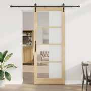 vidaXL Συρόμενη Πόρτα ORKDAL Καφέ 93 x 232 εκ. Ξύλο και μέταλλο