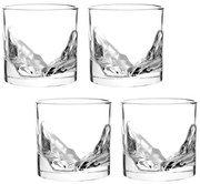 Σετ ποτήρια ουίσκι LIITON Grand Canyon 300 ml, 4 τμχ, Πυκνοί τοίχοι, 3D πάτος σε σχήμα Grand Canyon, Διαφανές