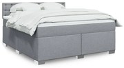 Κρεβάτι Boxspring με Στρώμα Ανοιχτό Γκρι 180x200 εκ. Υφασμάτινο