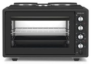 Davoline URBAN CHEF 3703 BL Ηλεκτρικό Φουρνάκι 37lt με 3 Εστίες 2800W Μαύρο
