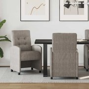 vidaXL Καρέκλες Φαγητού με Ρόδες με τροχούς 2 pcs Γκρι 57 x 67 x 98 εκ