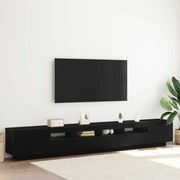 vidaXL Ντουλάπι TV με LED Φώτα Μαύρη Δρυς 260x35x40 εκ Επεξεργασμένο Ξύλο