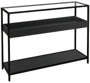 HOMCOM Τραπέζι κονσόλας με 2 ράφια, τραπέζι εισόδου, κονσόλα εισόδου, μαύρο