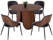 ΣΕΤ ΤΡΑΠΕΖΑΡΙΑ ΕΣΩΤ. ΧΩΡΟΥ 5ΤΜΧ HM11965 ΤΡΑΠΕΖΙ DENTY & 4 ΚΑΡΕΚΛΕΣ DELF (ΜΑΥΡΟ)