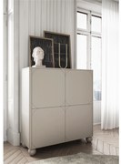 Μπουφές Sorena Μπεζ 120x132x45cm με στρογγυλά πόδια -  BOG4589