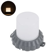 GloboStar® WALLLIGHT-MONA 90629 Φωτιστικό Τοίχου - Απλίκα Point Light LED 12W 1320lm 360° DC 24V Αδιάβροχο IP65 Φ13 x Υ12.5cm Θερμό Λευκό 3000K - Γκρι Ανθρακί - 3 Years Warranty