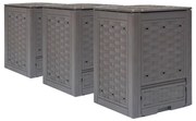 Κομποστοποιητές 3 τεμ. Καφέ 60x60x83 εκ. 900 L Πλαστικό Ρατάν 278918