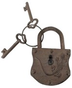 Διακοσμητική Κλειδαριά Με Κλειδιά Μαντεμένια Αντικέ 10x3x15εκ. ESTHETI 819-00744