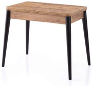 Τραπέζι Επεκτεινόμενο Dolunay 974NMB2207 100/120x60x75cm Pine-Black Μοριοσανίδα, Μέταλλο