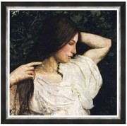 Κάδρο Girl Arranging Her Hair FA13420 80x80cm Multi MindTheGap Τετράγωνοι Wood, Glass