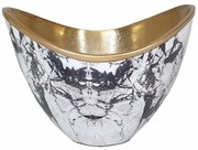 Artekko Ultra Διακοσμητικό Μπολ Μεταλλικό Χρυσό Μαύρο Λευκό (25x25x18.5)cm Artekko LB78243-BLAC