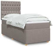 ΚΡΕΒΑΤΙ BOXSPRING ΜΕ ΣΤΡΩΜΑ TAUPE 90X190 ΕΚ.ΥΦΑΣΜΑΤΙΝΟ 3293446