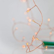 Χριστουγεννιάτικα Λαμπάκια Χαλκού 50 Led Σε Σειρά Cluster 2.8μ Daylight Σταθερά Με Μπαταρία Eurolamp 600-11717
