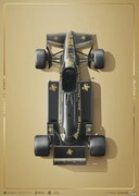 Εκτύπωση τέχνης Lotus 97T - Ayrton Senna - Stunning Black - Estoril - 1985 - Gold