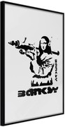 Αφίσα - Banksy: Mona Lisa with Bazooka I - 40x60 - Μαύρο - Χωρίς πασπαρτού