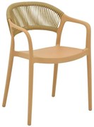 Καρέκλα - Πολυθρόνα Ankara στοιβαζόμενη pp cappuccino - μπεζ rattan 57x48x80 εκ. 57x48x80 εκ.