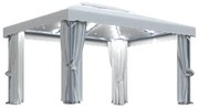 Κιόσκι με Κουρτίνα και Φωτάκια LED Λευκό Κρεμ 4 x 3 μ. 3070353
