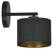 Απλίκα Φωτιστικό Τοίχου 1xE27 Ατσάλι-Ύφασμα HILDE Made in Poland Emibig-1054/K1-Μαύρο 1054/K1