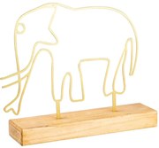 Διακοσμητικό Επιτραπέζιο Elephant 565TNL1153 30x4x30cm Natural-Gold Aberto Design Μέταλλο,Ξύλο