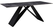 Τραπέζι Meja Sintered stone μαύρο με μεταλλικά πόδια σε μαύρη απόχρωση 180x90x76εκ Υλικό: SINTERED STONE -  METAL 278-000020