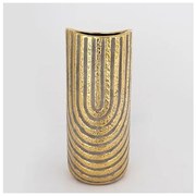 Βάζο Κεραμικό Γκρι &amp; Χρυσό 14.5x14.5x36cm 752-20138 Estheti-752-20138-Χρυσό 752-20138