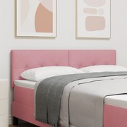 vidaXL LED Κεφαλάρι Με Κουμπιά Ροζ 72 εκ Βελούδο