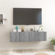 vidaXL Έπιπλα Τηλεόρασης Κρεμαστά 2 τεμ. Γκρι 60x30x30 εκ. Επεξ. Ξύλο