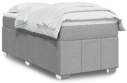 vidaXL Κρεβάτι Boxspring με Στρώμα Ανοιχτό Γκρι 90x190 εκ. Υφασμάτινο