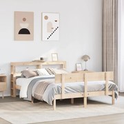 vidaXL Σκελετός Κρεβατιού Χωρίς Στρώμα 150x200 εκ Μασίφ Ξύλο Πεύκου