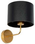 RALPH 203-0040 Vintage Επιτοίχιο Φωτιστικό Απλίκα Μονόφωτο 1 x E27 IP20 Χρυσό Μέταλλο με Μαύρο Ύφασμα-Μ22 x Π29 x Υ Globostar 203-0040 Μαύρο