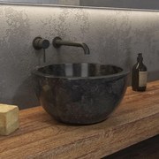 KARAG  LEYLA Νιπτήρας επικαθήμενος πέτρινος LEYLA Nero KARAG Ø40x20cm KARAG-5206836064901
