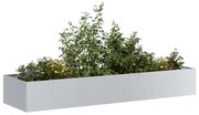Ζαρντινιέρα 280x80x40 εκ. από Γαλβανισμένο Ατσάλι - Ασήμι