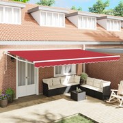 vidaXL Tέντα  Αυτόματη Αναδιπλούμενη Κόκκινη 500x300 εκ.