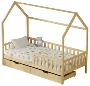 ΚΡΕΒΑΤΙ ΠΑΙΔΙΚΟ ΜΕ ΣΥΡΤΑΡΙΑ PHYLLIS HM724.01 τ.MONTESSORI ΦΥΣΙΚΟ 196x97x161Υεκ.
