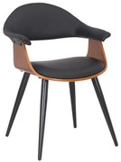 Intrahome Πολυθρόνα Austen Intrahome PU μαύρο-πόδι καρυδί | SKU: INTRAPA-217111120