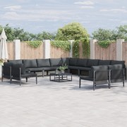 vidaXL Σετ Καναπέ Κήπου 13 pcs Ανθρακί Ατσάλι
