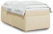 vidaXL Κρεβάτι Boxspring με Στρώμα Κρεμ 100 x 200 εκ. Υφασμάτινο