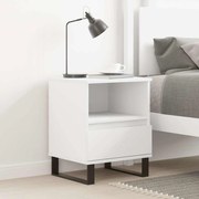 vidaXL Κομοδίνο Λευκό 40 x 35 x 50 εκ. από Επεξεργασμένο Ξύλο
