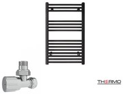 Thermo ALTO Θερμαινόμενη πετσετοκρεμάστρα από Mild Steel με υδραυλική λειτουργία, 80x50cm Black