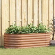 vidaXL Υπερυψωμένη Ζαρντινιέρα Καφέ 160 x 80 x 44 cm Ατσάλι
