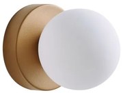 Απλίκα Φωτιστικό Τοίχου 1xG9 Οπάλ Γυαλί Φ10cm Arkolight 710-2/A1 Χρυσό
