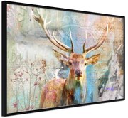 Αφίσα - Pastel Deer - 45x30 - Μαύρο - Χωρίς πασπαρτού