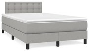 vidaXL Κρεβάτι Boxspring με Στρώμα &amp; LED Αν.Γκρι 120x190εκ. Υφασμάτινο