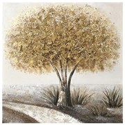 Πίνακας Καμβάς Forestree I 296-000013 100x3x100cm Multi Inart Τετράγωνοι Καμβάς