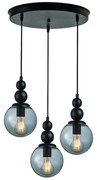 Arkolight Μοντέρνο Φωτιστικό Κρεμαστό Τρίφωτο Φ40xY120cm Μαύρο-Φιμέ 2351-3/3