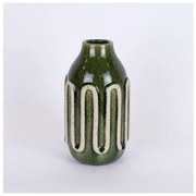 Βάζο Κεραμικό Πράσινο-Μπεζ 13x13x24cm 752-20333 Estheti-752-20333-Πράσινο 752-20333