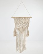 Boho Διακοσμητικό Τοίχου Macrame με Φούντες Ishara 40x70cm Εκρού