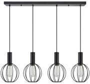 Φωτιστικό Οροφής  SE21-BL-4-4BL-GR2 ADEPT TUBE Black Pendant Black Metal Grid+ - 51W - 100W - 77-8539